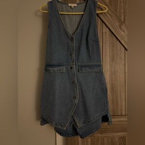 Promesa Light Blue Denim Romper Vest